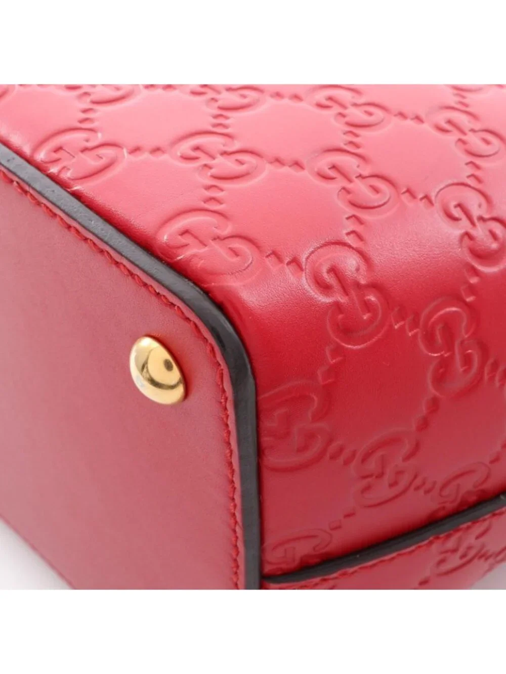 Gucci Tote Guccissima 2-Way Red Leather
